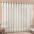 Cortina 4,00x2,50 Sala Quarto Luna Rendada para Varão - Palha - 100% Poliéster