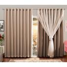 Cortina Adomes com Voil M087 Corta Luz Blackout 2,50x3,00m Bege