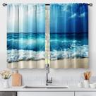 Cortina Aimego Ocean Waves Azul 56x36 cm 2 painéis