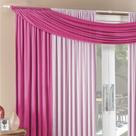 Cortina Alana 4,00M X 2,50M Rosa Com Pink Tecido Malha Para Sala Ou Quarto Cortina Alana 4,00M X 2,50M Rosa Com Pink Tecido Malha Para Sala Ou Quarto
