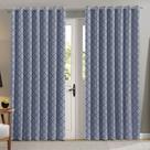 Cortina Bella Janela 300x170 cm Tecido Corta Luz Geométrico Azul Acinzentado