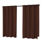 Cortina Blackout 2,20x 1,30 Franzida Padrao Para Sala Ilhos Corta Luz Cor Tabaco