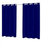 Cortina Blackout 2,20x1,30 Franzida Padrao Para Sala Ilhos Corta Luz Cor Marinho