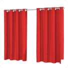 Cortina Blackout 2,20x1,30 Franzida Padrao Pra Sala Ilhos Corta Luz Cor Vermelho