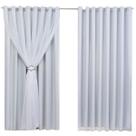 Cortina Blackout 6,00m X 2,40m Sala Quarto Tecido Com Voil + Presilha Moderna Gelo