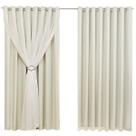 Cortina Blackout 8,00m X 2,30m Sala Quarto Tecido Com Voil + Presilha Moderna Palha
