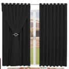 Cortina Blackout 8,00m X 2,60m Sala Quarto Tecido Com Voil + Presilha Moderna Preta