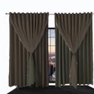 cortina blackout Bia corta luz 8,20 x 2,50 quarto marrom