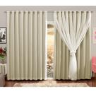 Cortina Blackout Blecaute Corta Luz para Sala Quarto com Tecido Voil 2,80 M X 2,80 M