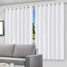 Cortina Blackout Branca 280x140cm PVC com Ilhós Bloqueia Claridade e Ameniza o Vento Decoração para Sala e Quarto