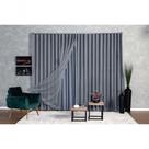 Cortina Blackout com Voil 2,80x1,80 Poliéster para Trilho Duplo Cinza Ludatex