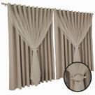cortina blackout em tecido Fiori 5,00 x 2,70 c/voal marrom