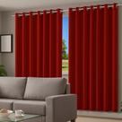 Cortina Blackout Forro Voil 2 em 1 Ilhós Vermelho Bloqueio Luz Decoração Luxo Quarto Sala Cortina Blackout Forro Voil 2 em 1 Ilhós Vermelho Bloqueio Luz Decoração Luxo Quarto Sala