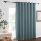 Cortina Blackout NICETOWN para porta francesa W100xL84cm azul acinzentado