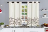 Cortina Blackout para Cozinha Estampada Bege