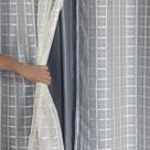 Cortina Blackout Pata com Voil Xadrez 2,00 m x 1,40 m Bege