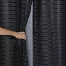 Cortina Blackout Prata com Voil Xadrez 2,00 m x 1,40 m - Preto - Do Lar Decoração