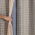 Cortina Blackout Prata com Voil Xadrez 2,80 m x 1,60 m - Avelã