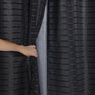Cortina Blackout Prata com Voil Xadrez 2,80 m x 1,60 m - Preto - Do Lar Decoração