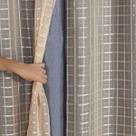 Cortina Blackout Prata com Voil Xadrez 2,80 m x 2,30 m Avelã