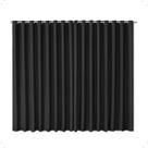 Cortina Blackout Preta 2,60x1,80m Tecido Liso Ilhos Sala Quarto Clássica Moderna