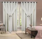 Cortina Blackout PVC 2,00m X 2,40m veda Luz 100% Com Tecido Voil sala/quarto
