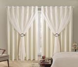 Cortina Blackout PVC 4,00x2,50 Com Tecido Voil Sala e Quarto Varão Simples Cortina Blackout PVC 4,00x2,50 Com Tecido Voil Sala e Quarto Varão Simples