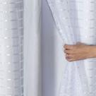Cortina Blackout PVC c/ Tecido Voil Xadrez 2,0 x 1,4 Branco