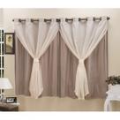 Cortina Blackout PVC com Tecido Voil 2,00 m x 1,40 m Avelã