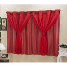 Cortina Blackout PVC com Tecido Voil 2,00 m x 1,40 m Vermelho Cortina Blackout PVC com Tecido Voil 2,00 m x 1,40 m Vermelho