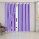 Cortina Blackout PVC com Tecido Voil 2,80 m x 2,30 m Lilás - Bella Vita