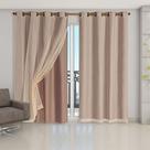 Cortina Blackout PVC com Tecido Voil 4,20 m x 2,50 m Avelã - Bella Vita Cortina Blackout PVC com Tecido Voil 4,20 m x 2,50 m Avelã - Bella Vita