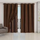 Cortina Blackout PVC com Tecido Voil 4,20 m x 2,50 m Tabaco - Do Lar Decoração