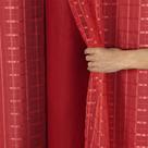 Cortina Blackout PVC com Tecido Voil Xadrez 2,00 m x 1,40 m Vermelho