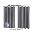Cortina Blackout Sala ou Quarto PVC (plástico) Rústica 100% Blecaute 2,00M x 1,30M Tecido Grosso