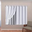 Cortina Blackout Tecido corta 100 % a luz 5,40 m x 2,70 m para sala, escritorio, quarto c/ Voil p/ Varão Simples 4m