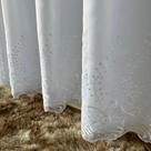 Cortina Bordada Branca Com Forro Microfibra Quarto Sala 3,00x2,60