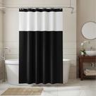 Cortina Box Banheiro Antimofo PVC Com Visor E Ganchos Bege Resistente Presilhas Impermeável
