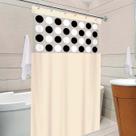 Cortina Box Banheiro Com Visor Estampado Bolinhas Antimofo Impermeavel Bege Vida Pratika Cortina Box Banheiro Com Visor Estampado Bolinhas Antimofo Impermeavel Bege Vida Pratika