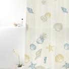 Cortina Box Banheiro Pvc 198cmx180cm Conchas Azuis Antimofo