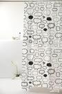 Cortina Box Para Banheiro PVC 198X180cm Impermeável Uzoo Estampa Decoração Chuveiro