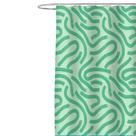 Cortina Box Poliéster Linhas Fun Verdes 198X180Cm - Uzoo