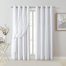 Cortina Bujasso White Full Blackout com sobreposição transparente 137x213cm Cortina Bujasso White Full Blackout com sobreposição transparente 137x213cm