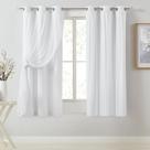 Cortina Bujasso White Full Blackout com sobreposição transparente 94x160cm
