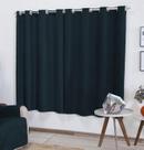 Cortina Camurça Suede 2,70m P/ Varão 2m Azul Petróleo Semi Blackout