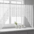 Cortina Cascata Arabesco Com Toalha Mesa 6L Retan Branca Renda