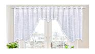 Cortina Cascata Em Renda Floral 2,95 X 1 Para Pia Ou Janela