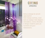 Cortina Colorida Box Roxa p Banheiro Impermeável 1,40x2,00m c Ilhós em Plástico Cristal Estilo Pinterest