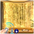 Cortina com 300 Luzes De LED 8 Modos De Iluminação USB Para Decorações De Natal 3M X 3M