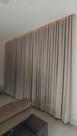 Cortina cor trigo para trilho suisso duplo 3.00mts linho e blackout corta luz